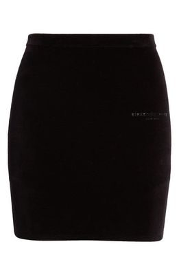 Alexander Wang Embossed Logo Chenille Miniskirt in Black
