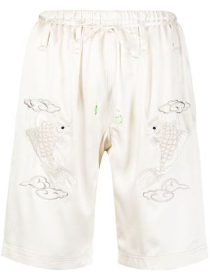 Alexander Wang embroidered-design shorts - Neutrals