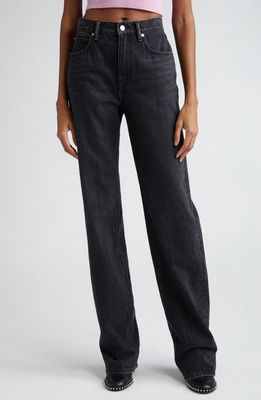 Alexander Wang EZ Relaxed Straight Leg Jeans in Grey Aged