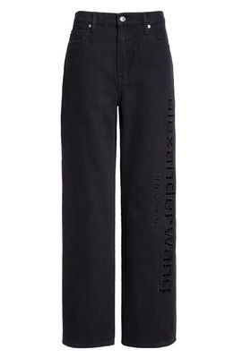 Alexander Wang EZ Slouch Cutout Logo Jeans in Washed Black