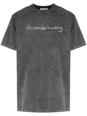 Alexander Wang faded-effect logo-print T-shirt - Black
