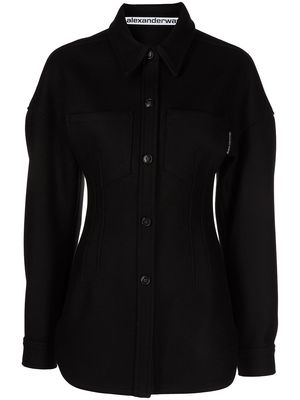 Alexander Wang felted wool fitted shirt - Black