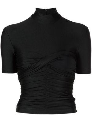 Alexander Wang fitted bodice high-neck top - Black