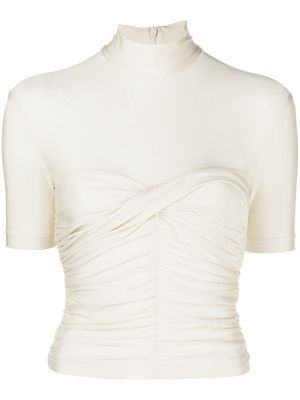 Alexander Wang fitted bodice high-neck top - White