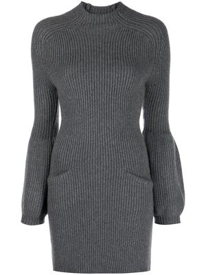 Alexander Wang flared-cuff knitted dress - Grey