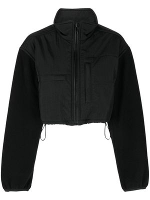 Alexander Wang fleece-sleeve cropped jacket - Black