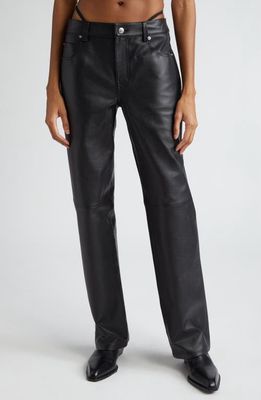 Alexander Wang G-String Detail Leather Five-Pocket Pants in Black