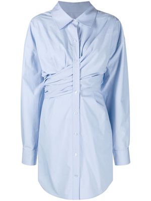Alexander Wang gathered cotton shirt dress - Blue