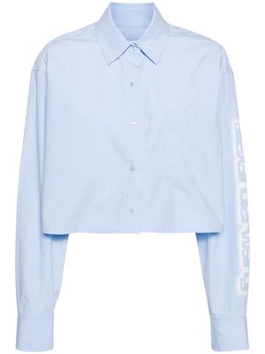 Alexander Wang Halo Glow-print cropped shirt - Blue