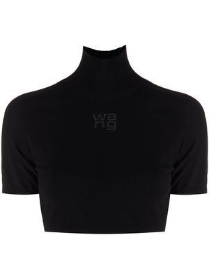 Alexander Wang high-neck logo-embossed jumper - Black