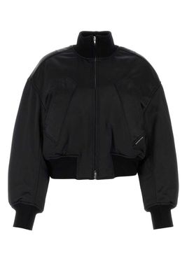 Alexander Wang High Shine Padded Bomber Jacket