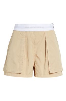 Alexander Wang High Waist Cargo Rave Shorts in Feather
