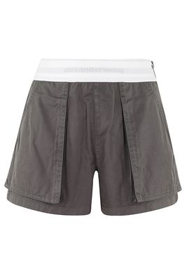 Alexander Wang High Waisted Cargo Rave Short With Logo Elastic