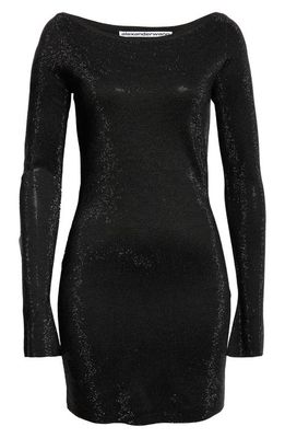 Alexander Wang Hot Fix Long Sleeve Minidress in Black
