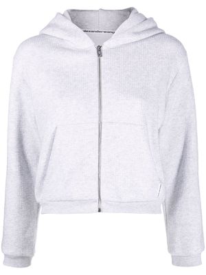 Alexander Wang hotfix zip-up hoodie - Grey