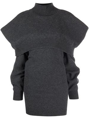 Alexander Wang knitted cold-shoulder mini dress - CHARCOAL