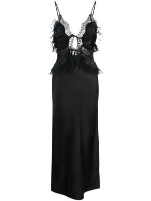 Alexander Wang lace-detailing silk satin dress - Black