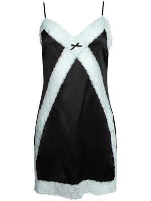 Alexander Wang lace-trim silk minidress - Black