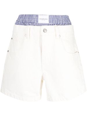 Alexander Wang layered cotton denim shorts - White
