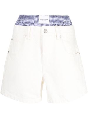 Alexander Wang layered denim boxer shorts - White