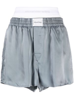 Alexander Wang layered-design track shorts - Blue