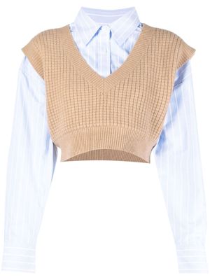 Alexander Wang layered knitted vest - Blue