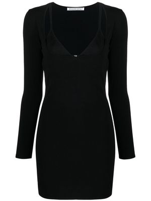 Alexander Wang layered-neckline detail dress - Black