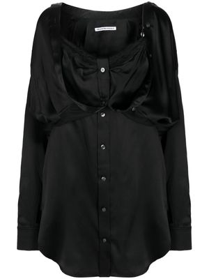 Alexander Wang layered silk minidress - Black