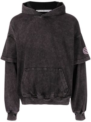 Alexander Wang layered-sleeve detail hoodie - Black