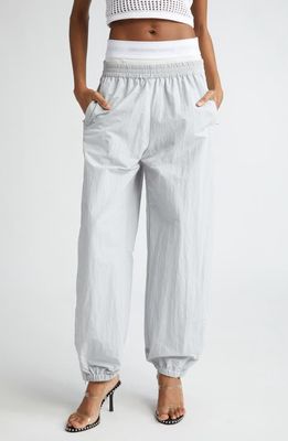 Alexander Wang Layered Waist Track Pants in Microchip