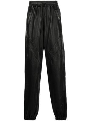 Alexander Wang leather pipe-trim trousers - Black