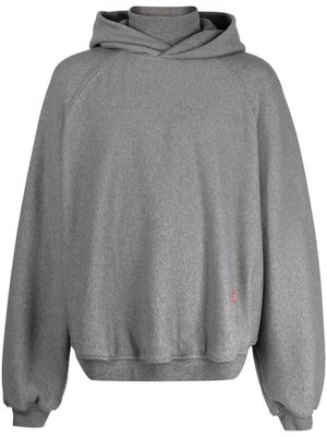Alexander Wang logo-appliqué fine-knit hoodie - Grey