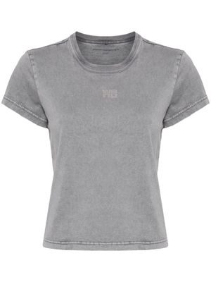 Alexander Wang logo-appliqué ribbed cotton T-shirt - Grey