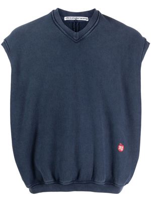 Alexander Wang logo-appliqué sleeveless vest - Blue