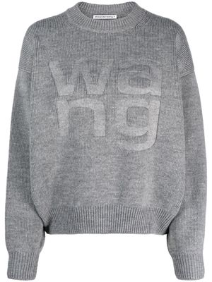 Alexander Wang logo-debossed drop-shoulder jumper - Grey