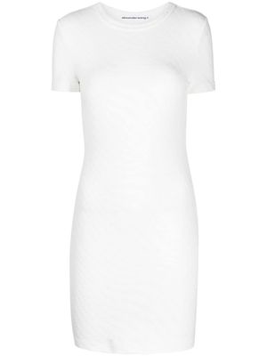 Alexander Wang logo-debossed short-sleeve minidress - White