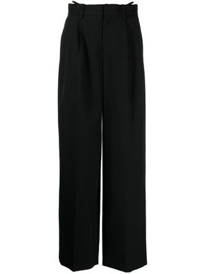 Alexander Wang logo-embellished layered wide-leg trousers - Black
