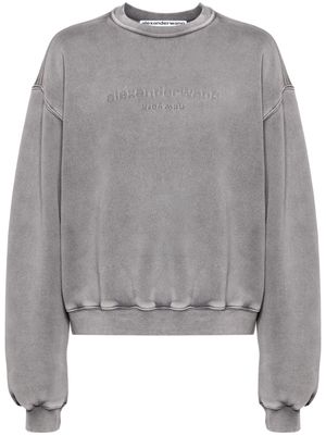 Alexander Wang logo-embossed acid sweatshirt - Grey