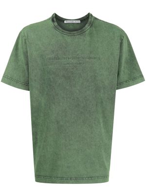 Alexander Wang logo-embossed acid-wash cotton T-shirt - Green
