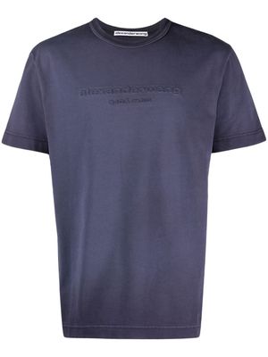 Alexander Wang logo-embossed cotton T-shirt - Blue