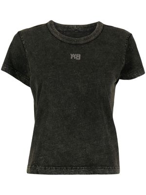 Alexander Wang logo-embossed cotton T-shirt - Grey