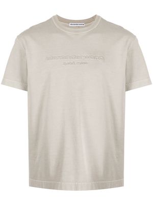 ALEXANDER WANG logo-embossed cotton T-shirt - Neutrals