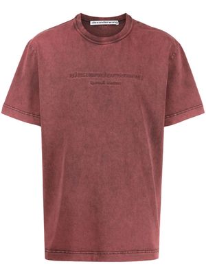 Alexander Wang logo-embossed cotton T-shirt - Red