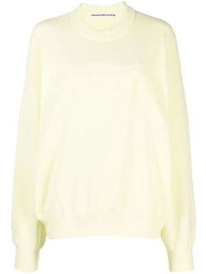Alexander Wang logo-embossed fine-knit sweatshirt - Yellow