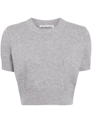 Alexander Wang logo-embossed knitted top - Grey