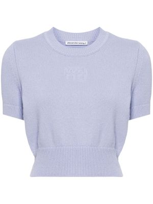Alexander Wang logo-embossed knitted top - Purple