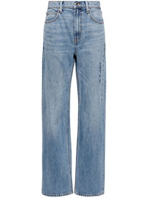 Alexander Wang logo-embossed straight-leg jeans - Blue