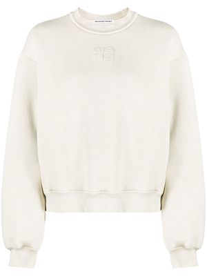Alexander Wang logo-embossed sweatshirt - Neutrals