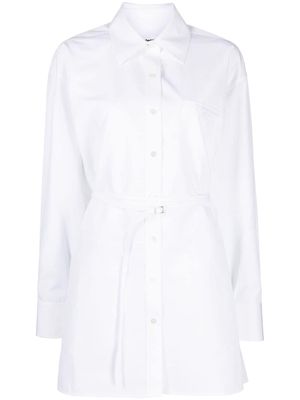 Alexander Wang logo-embroidered belted shirt dress - White