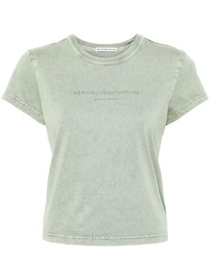 Alexander Wang logo-embroidered cotton T-shirt - Green